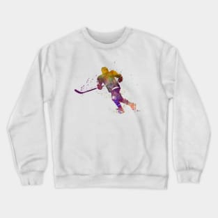 Man hockey player in watercolor Crewneck Sweatshirt